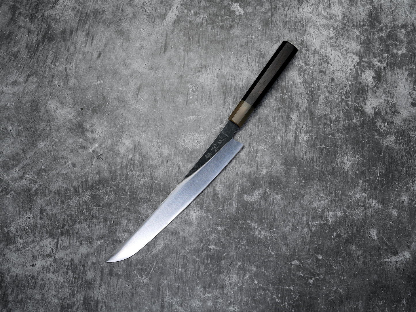 Noseto Fuka 240mm Sujihiki Sakimaru 乌木和水牛皮手柄