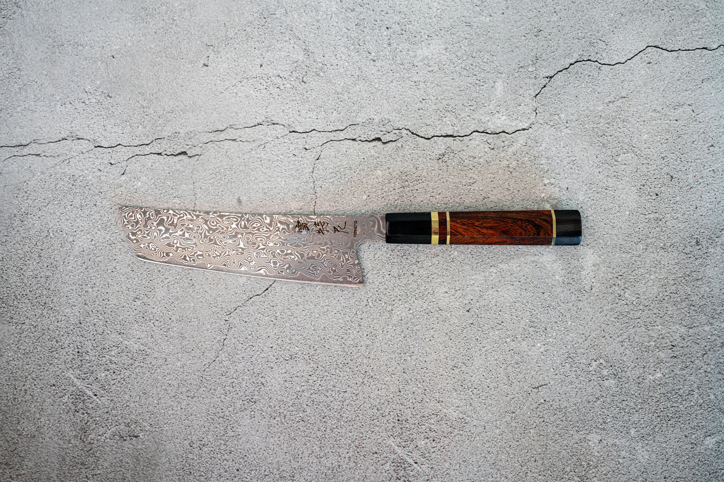 Noseto Kaji Nakiri 180mm 大马士革刀 VG-10 钢芯 67 层水牛角铁木
