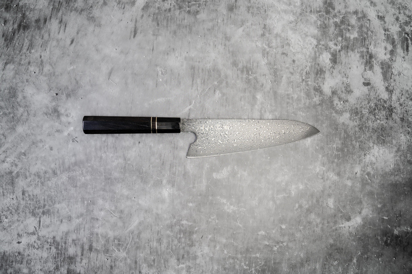 Noseto 110 层大马士革超级钢 Gyuto 黑色磨刀石和乌木八角形手柄