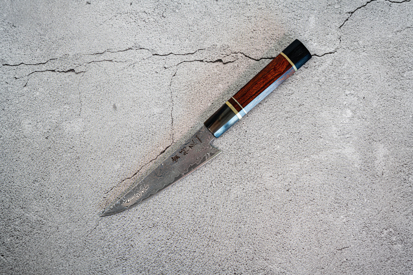 Noseto Kaji Petty 130mm Knife Damascus VG-10 Steel Core 67 layers Buffalo Horns Ironwood