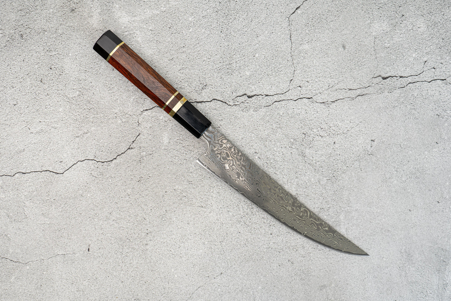 Noseto Kaji Fillet 210mm Knife Damascus VG-10 Steel Core 67 layers Buffalo Horns Ironwood