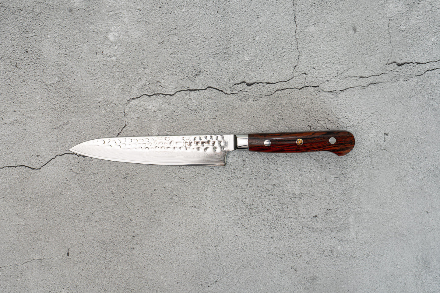 Noseto Yohan Hammered Damascus 150mm Petty Western Handle Rosewood