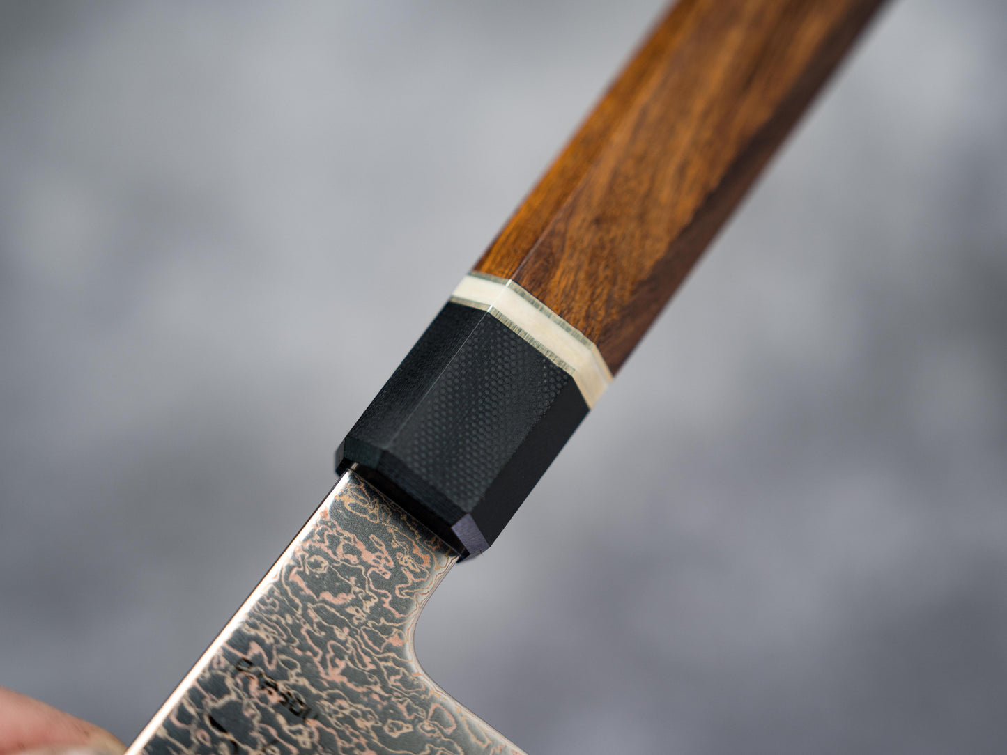 Noseto Kiiro 37 层铜大马士革钢 Nakiri 170 毫米配铁木手柄
