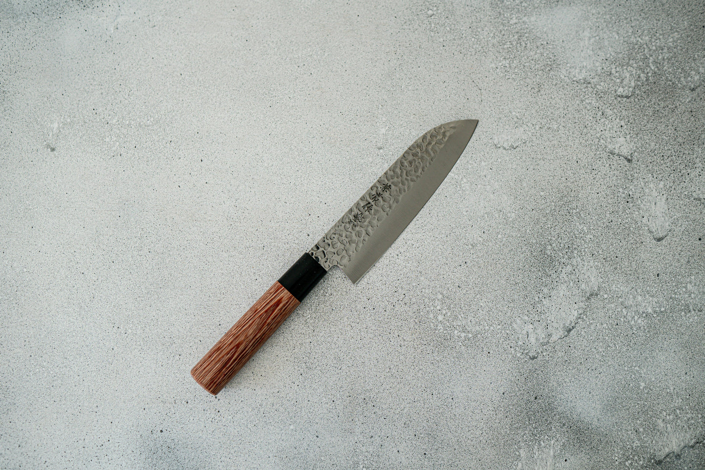 Kanetsune DSR-1K6 Hammered Santoku Japanese Knife 165mm Red Pakka wood Handle