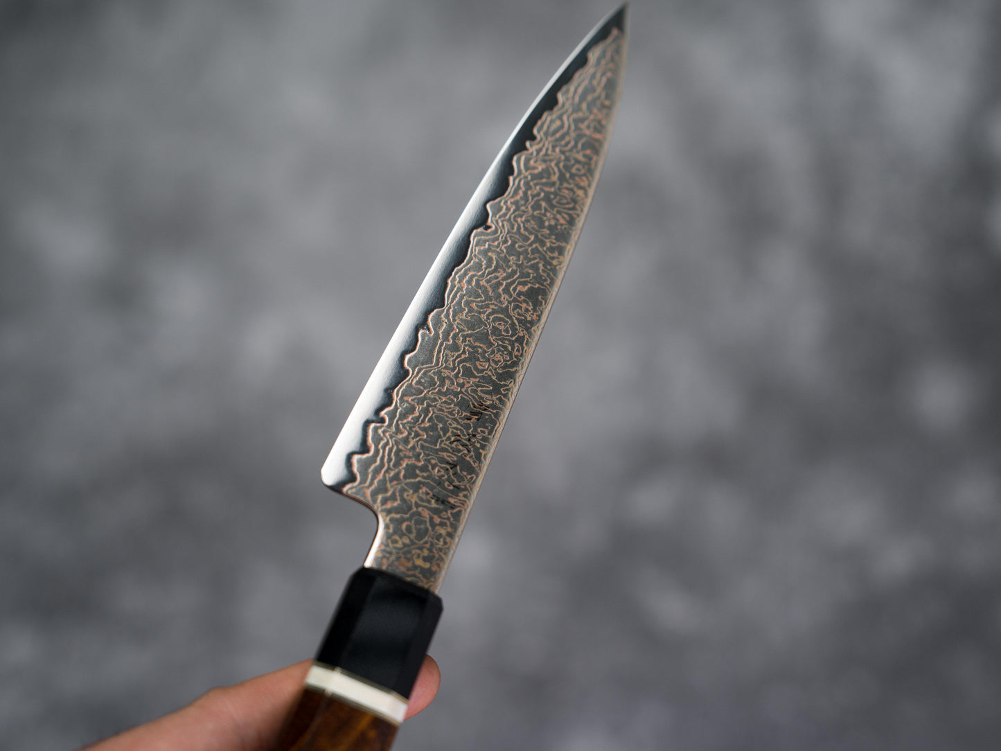 Noseto Kiiro 37 层铜大马士革钢 Petty 135 毫米铁木柄