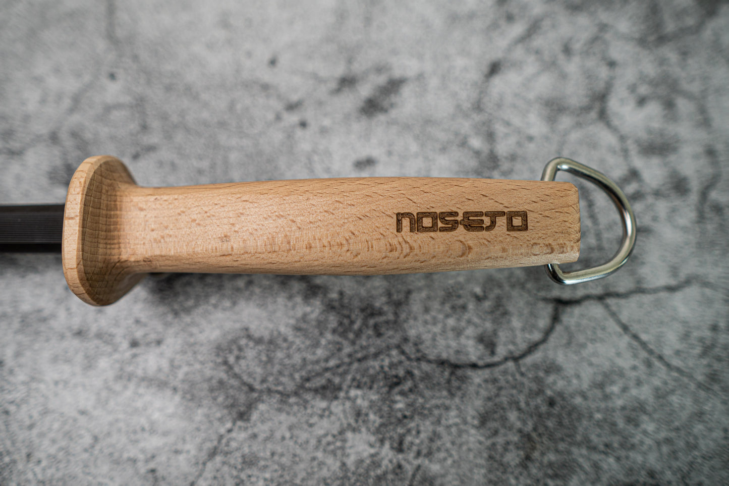 Noseto Black Ceramic Honing Rod Steel 270mm Impact-resistance ABS end cap