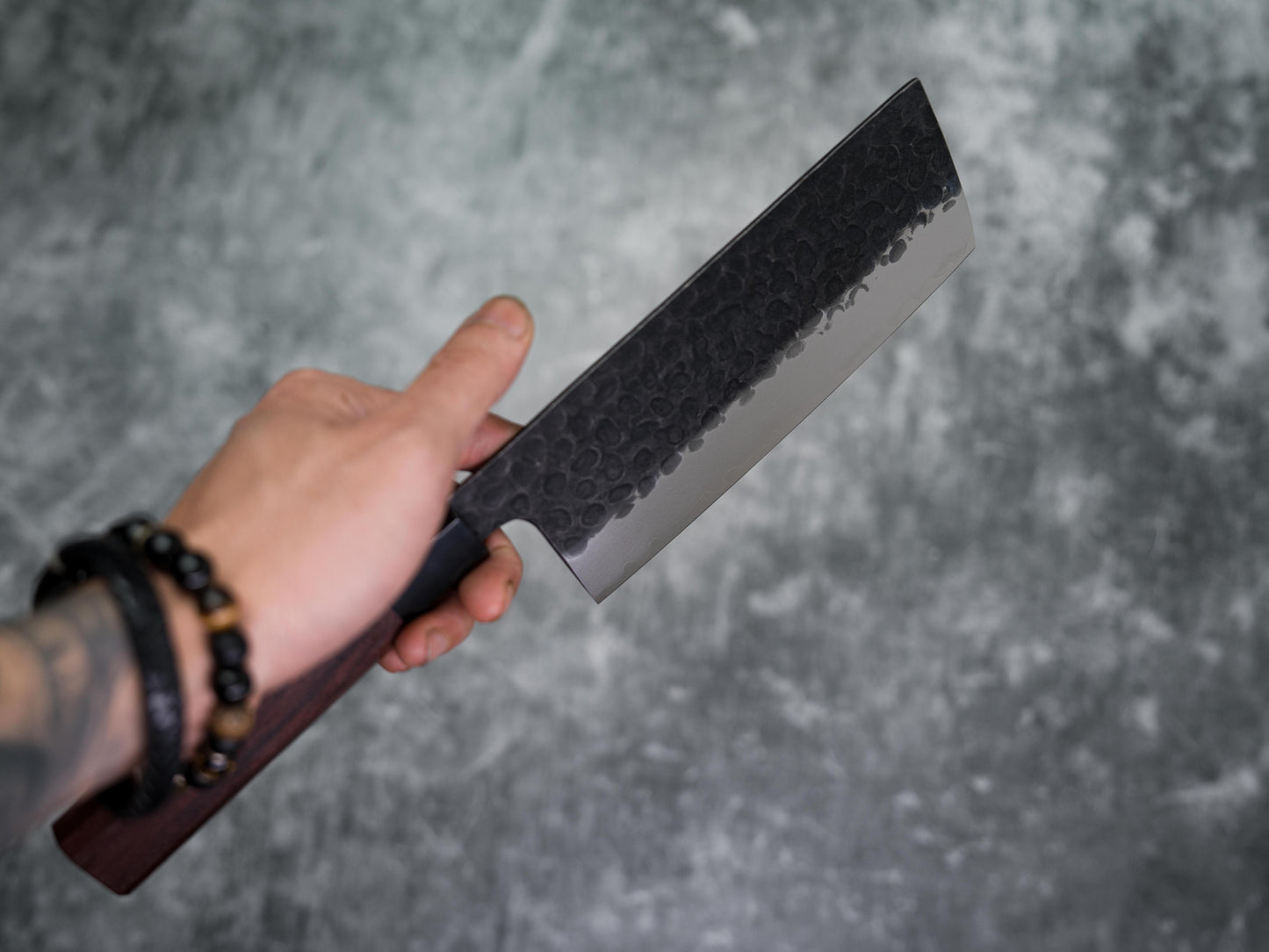 Noseto Neno 180mm高Nakiri 3层碳钢配红木+水牛角