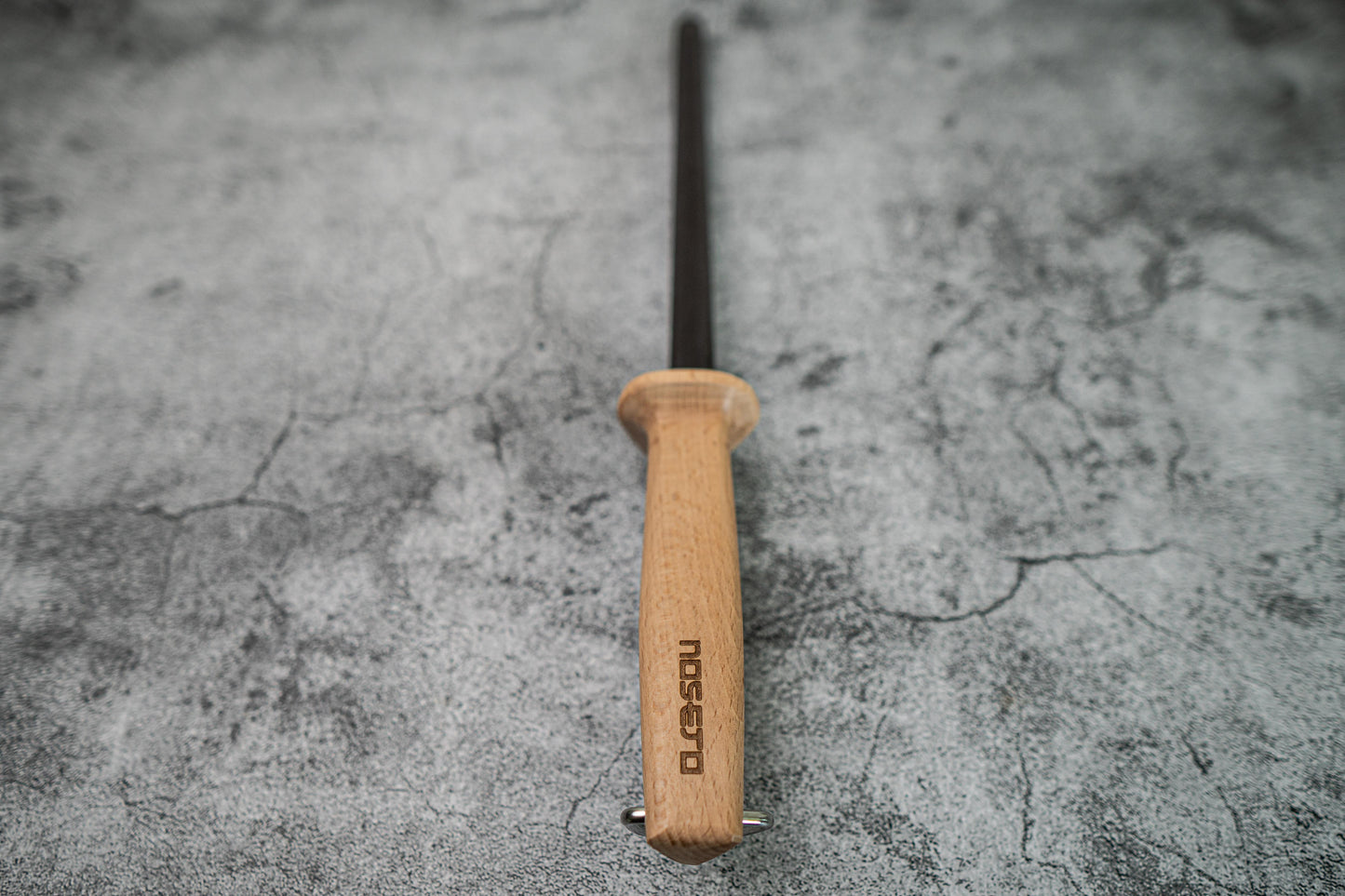 Noseto Black Ceramic Honing Rod Steel 270mm Impact-resistance ABS end cap
