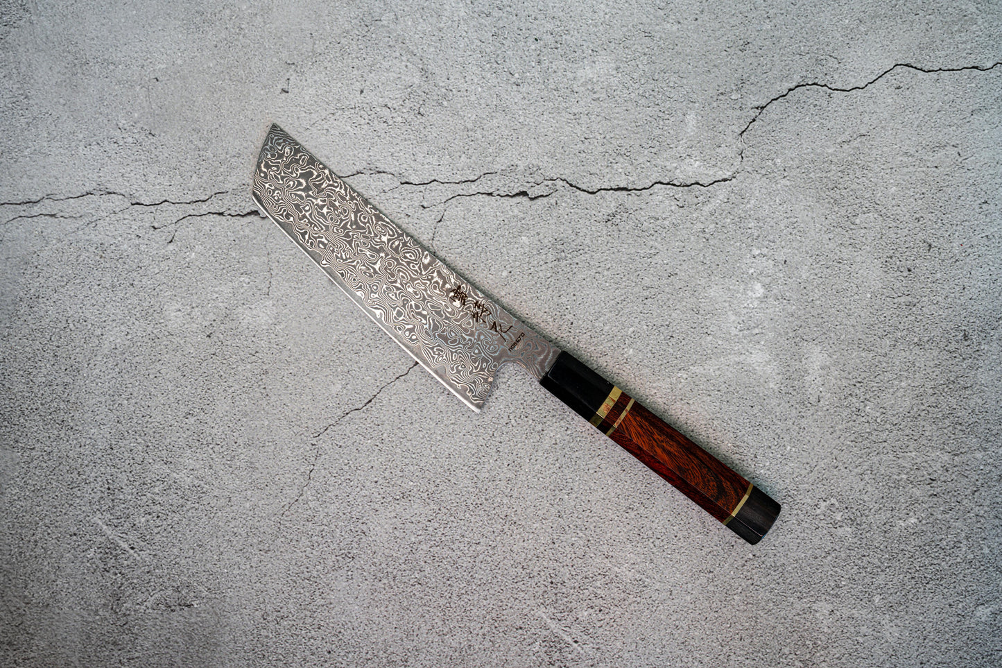 Noseto Kaji Nakiri 180mm 大马士革刀 VG-10 钢芯 67 层水牛角铁木