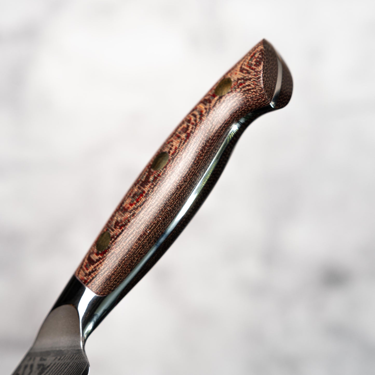 Noseto Toka Santoku 180mm 67 layers VG-10 Damascus Steel with Micarta + Copper Rivets Handle