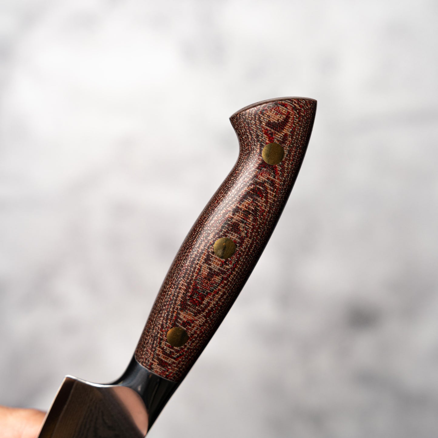Noseto Toka Santoku 180mm 67 layers VG-10 Damascus Steel with Micarta + Copper Rivets Handle