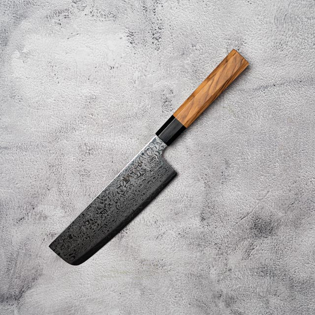 Noseto Nato Nakiri 180mm 67层大马士革橄榄木+水牛角