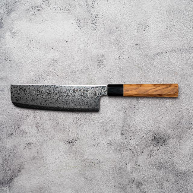 Noseto Nato Nakiri 180mm 67层大马士革橄榄木+水牛角