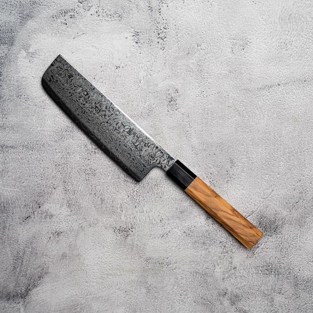 Noseto Nato Nakiri 180mm 67层大马士革橄榄木+水牛角