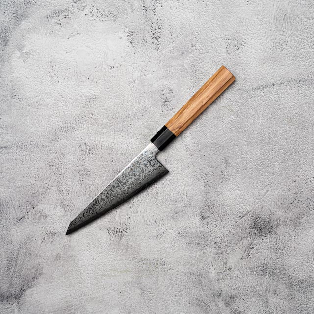 Noseto Nato Honesuki 150mm 67 Layers Damascus with Olive wood + Buffalo Horn