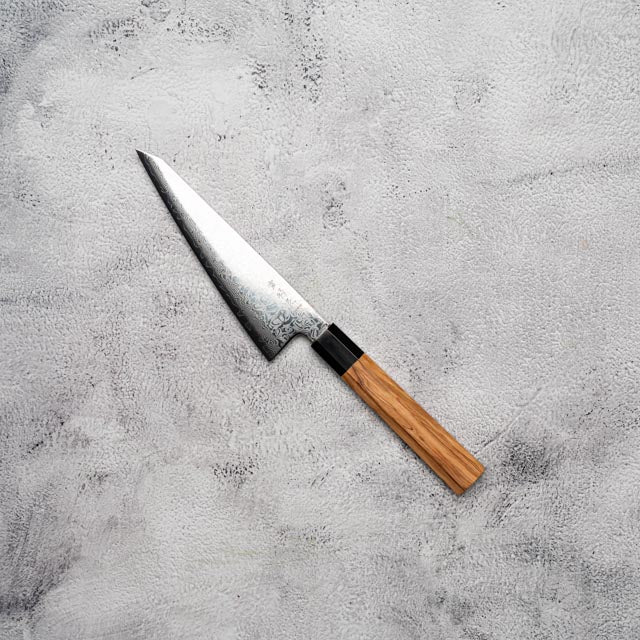 Noseto Nato Honesuki 150mm 67 Layers Damascus with Olive wood + Buffalo Horn