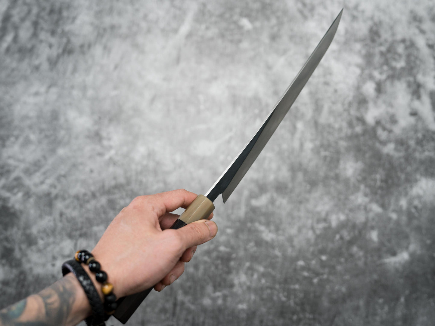 Noseto Fuka 240mm Sujihiki Sakimaru 乌木和水牛皮手柄