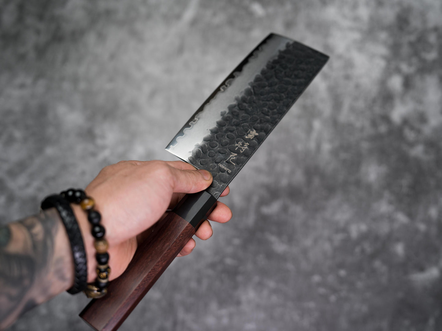 Noseto Neno 180mm高Nakiri 3层碳钢配红木+水牛角
