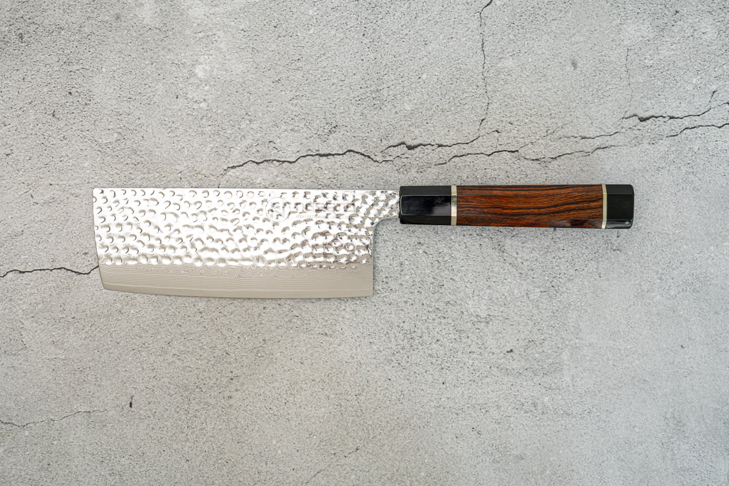 Noseto Suki 高大 Nakiri 砍刀 67 层锤纹大马士革沙漠铁木柄