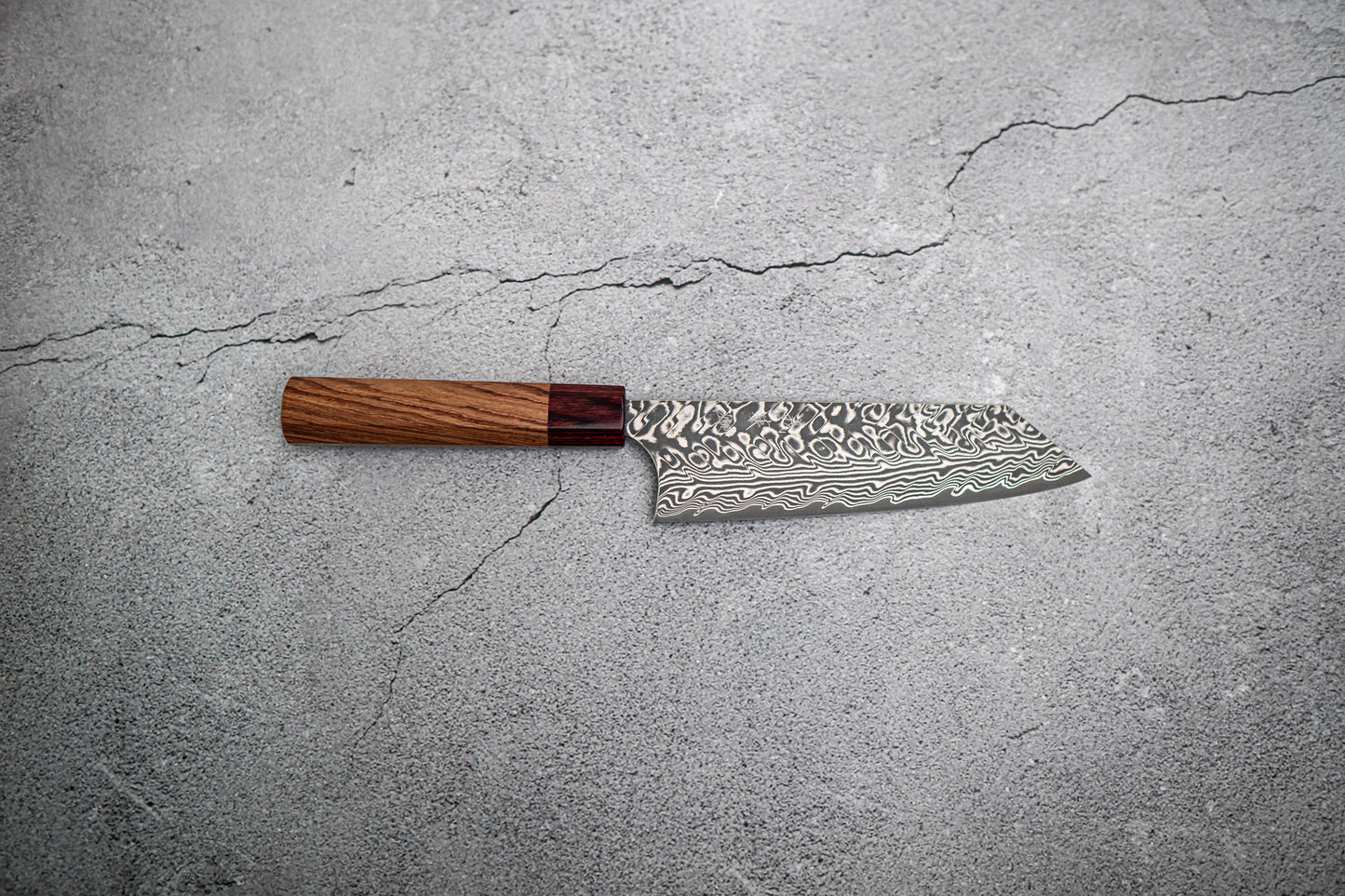 Yoshimi Kato R2/SG2 Damascus Bunka Japanese Knife 165mm Red Honduras Handle