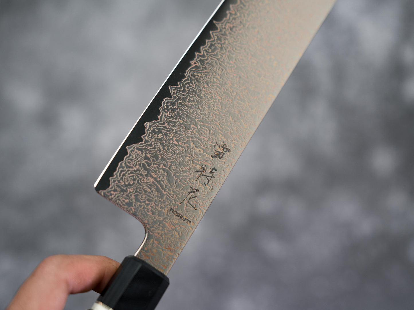 Noseto Kiiro 37 层铜大马士革钢 Nakiri 170 毫米配铁木手柄