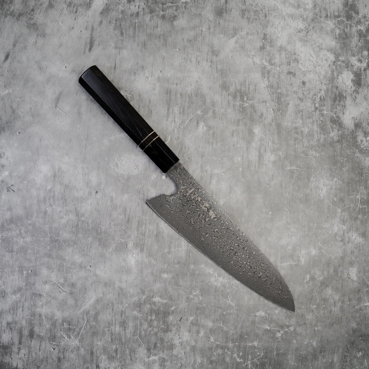Noseto 110 层大马士革超级钢 Gyuto 黑色磨刀石和乌木八角形手柄