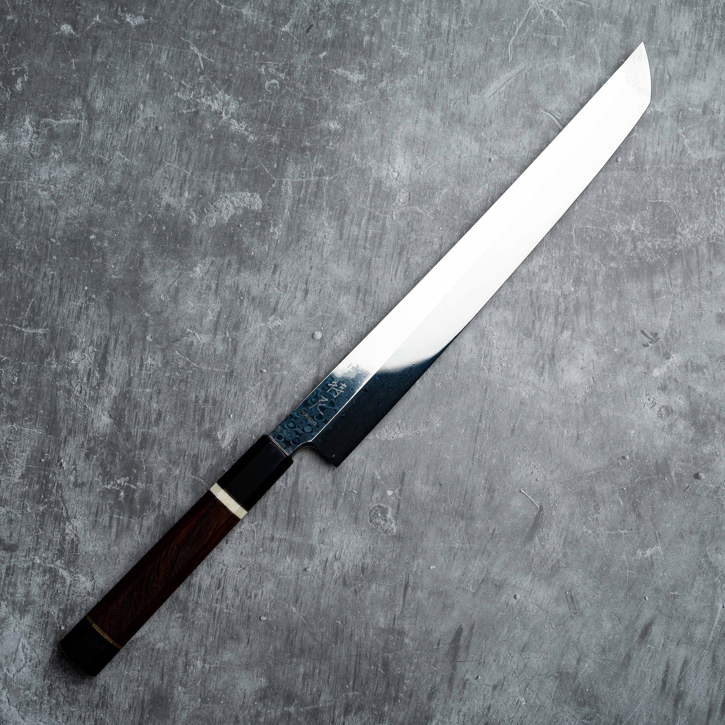 Noseto Sakimaru 270mm High Carbon 110 Layer Damascus Sushi Knife with Dessert Ironwood