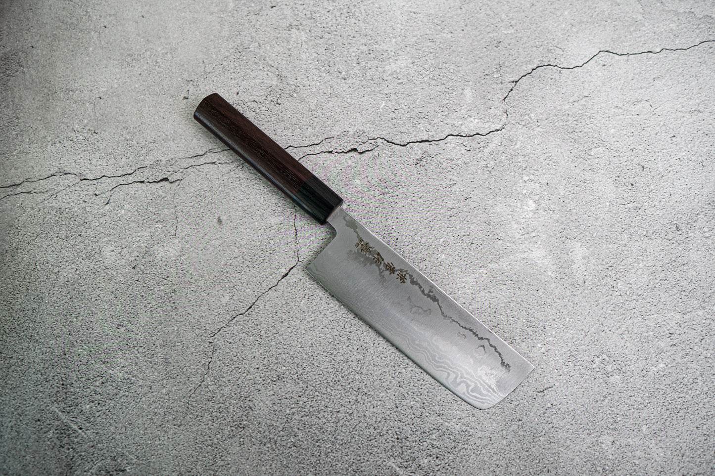 Kanetsune 蓝钢 2 号大马士革 Nakiri 日本刀 165 毫米 Shitan 手柄