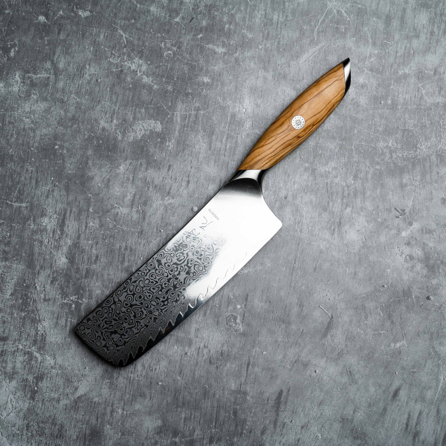 Noseto Batsu Nakiri 180mm 73层大马士革粉末钢配橄榄木柄