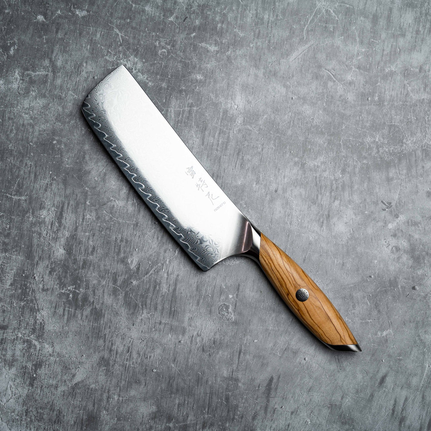 Noseto Batsu Nakiri 180mm 73层大马士革粉末钢配橄榄木柄