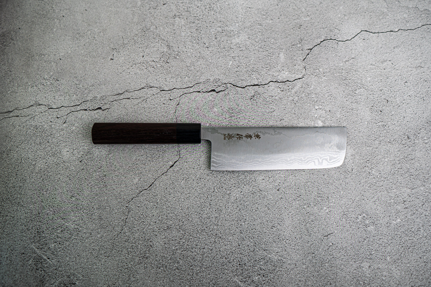Kanetsune 蓝钢 2 号大马士革 Nakiri 日本刀 165 毫米 Shitan 手柄