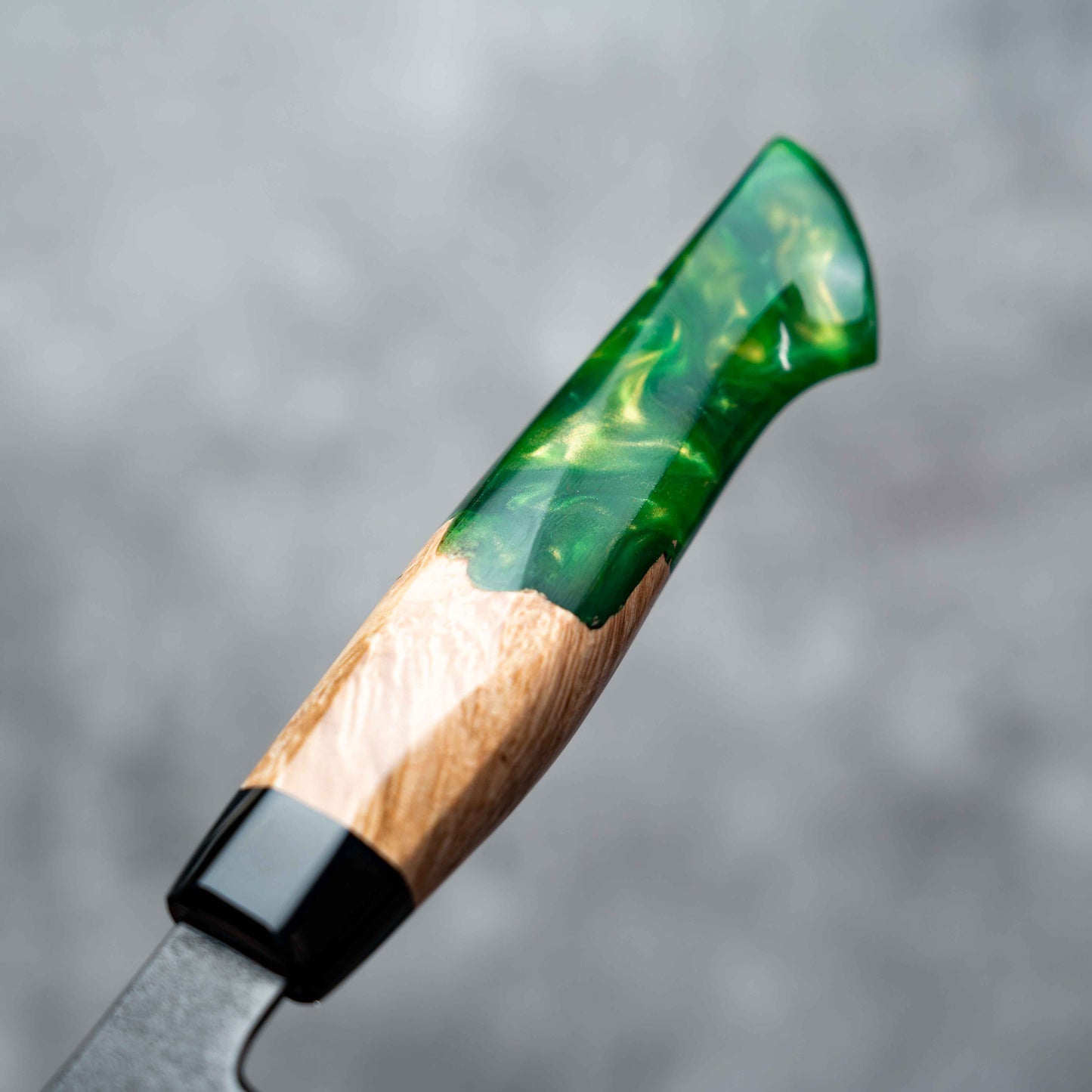Noseto Arai Gyuto 210mm 3层黑色染色MD606粉末钢芯,带树脂和稳定木材