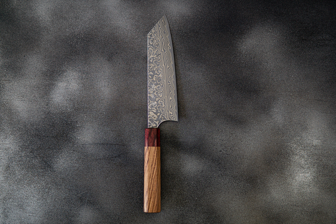 Yoshimi Kato R2/SG2 Damascus Bunka Japanese Knife 165mm Red Honduras Handle