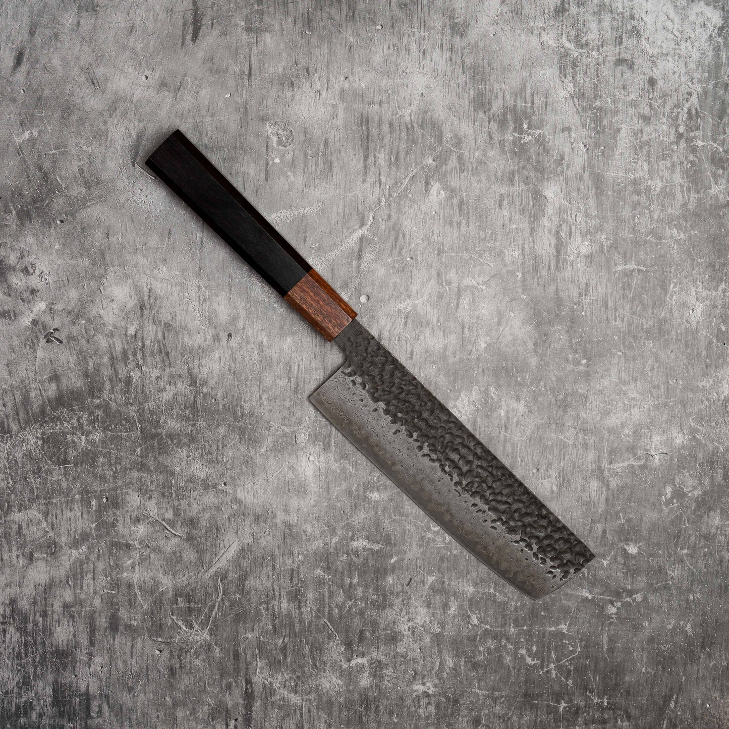 Noseto Kuki Nakiri 180mm 67 层大马士革土色饰面 黑色 Pakka 木材