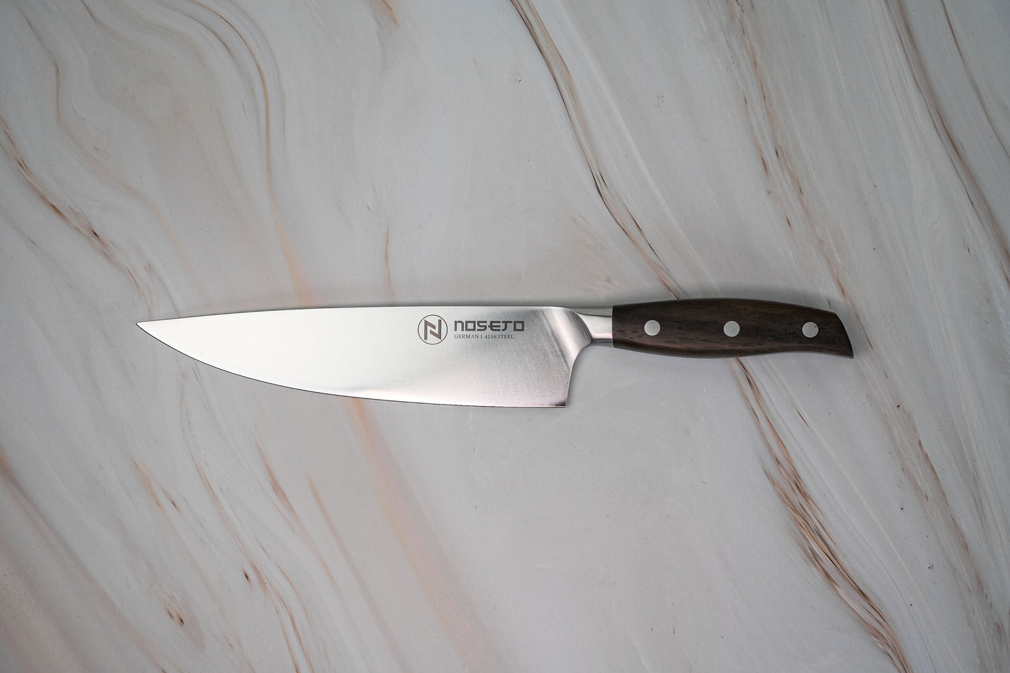 NOSETO German Chef Knife 210mm Stainless Steel High Quality Red Sandal Wood Handle