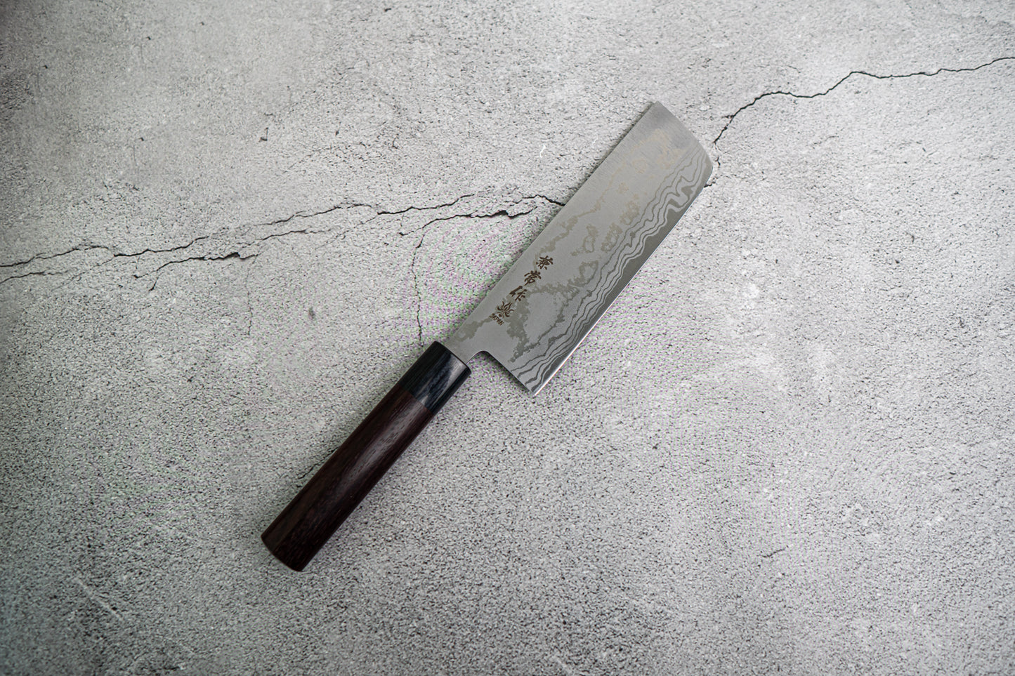 Kanetsune 蓝钢 2 号大马士革 Nakiri 日本刀 165 毫米 Shitan 手柄