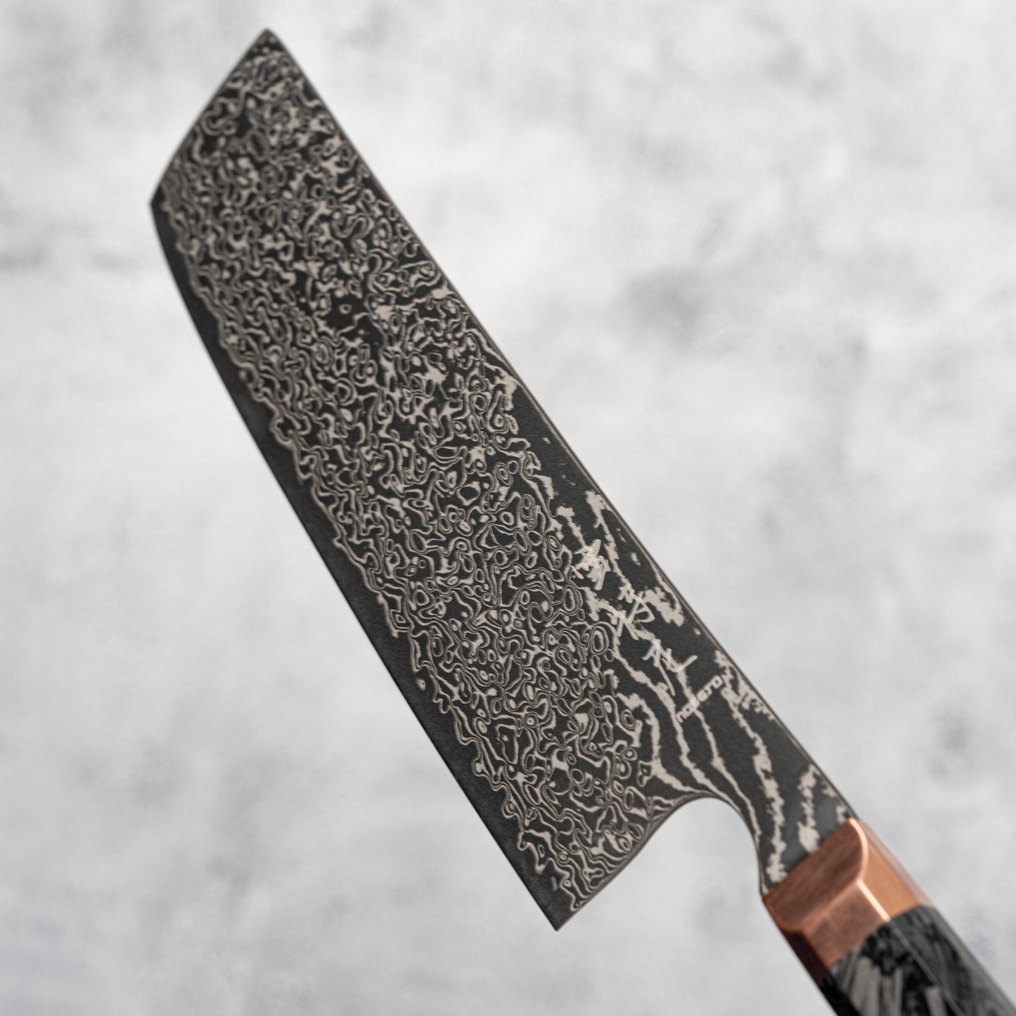 Noseto Masu 170mm Nakiri 67 层 Aus-10 大马士革钢带铜垫 + 碳纤维