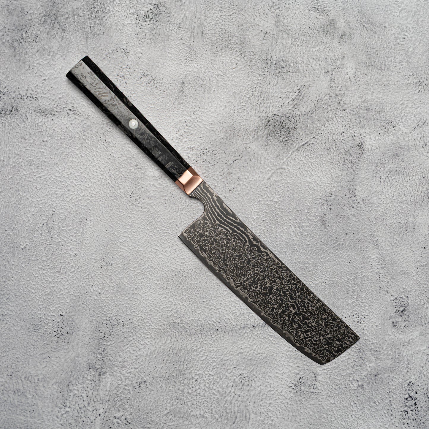Noseto Masu 170mm Nakiri 67 层 Aus-10 大马士革钢带铜垫 + 碳纤维