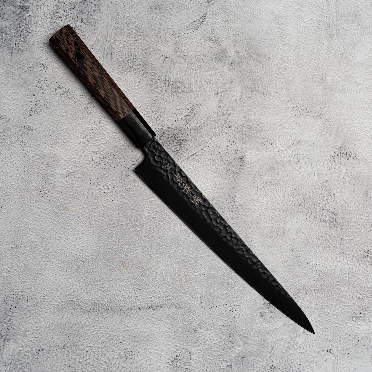 Sakai Takayuki Sujihiki 240mm Kurokage VG10 锤击特氟龙涂层鸡翅木手柄