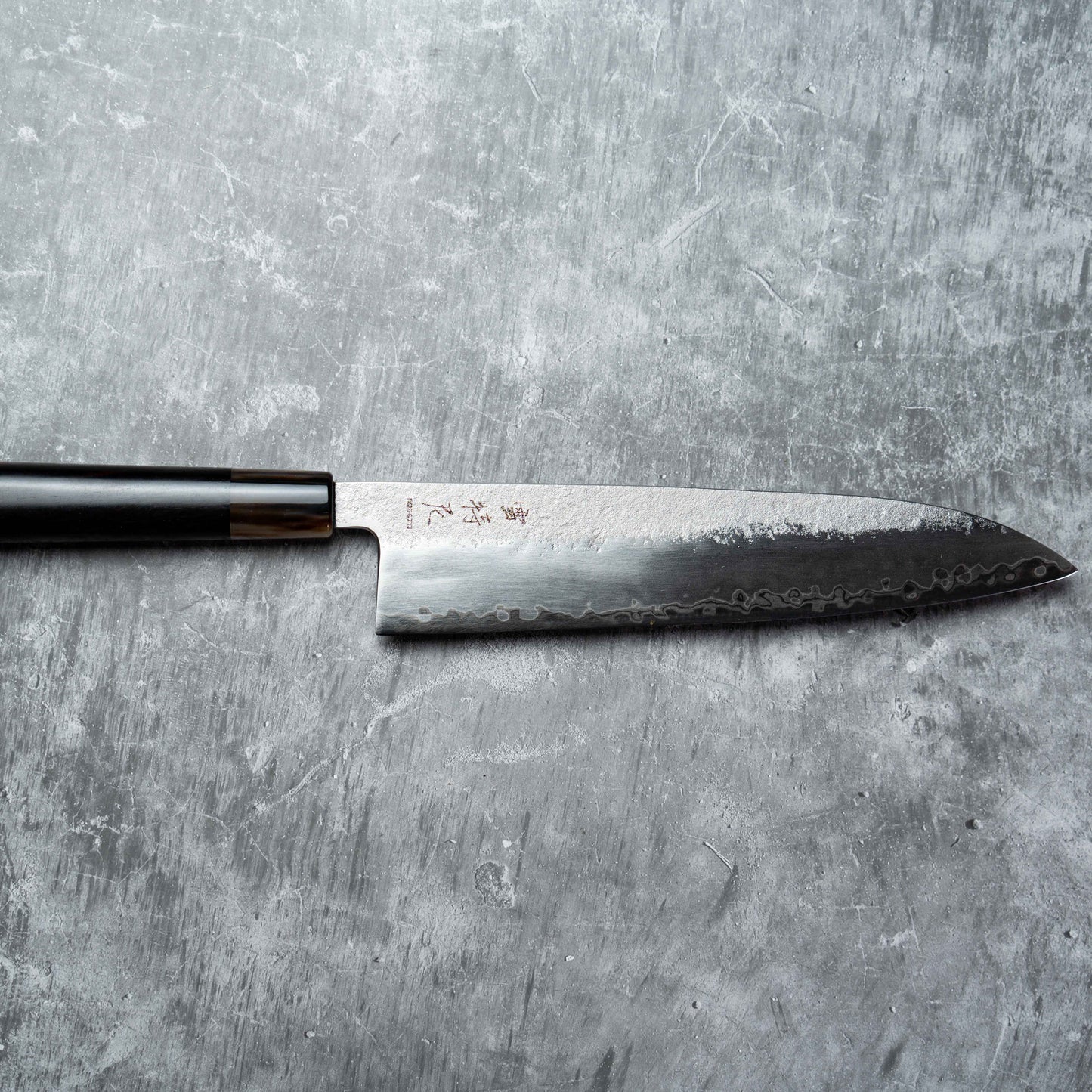 Noseto Ginro Gyuto 240mm 银色锻造 S35Vn 粉末钢,带水牛角和乌木手柄