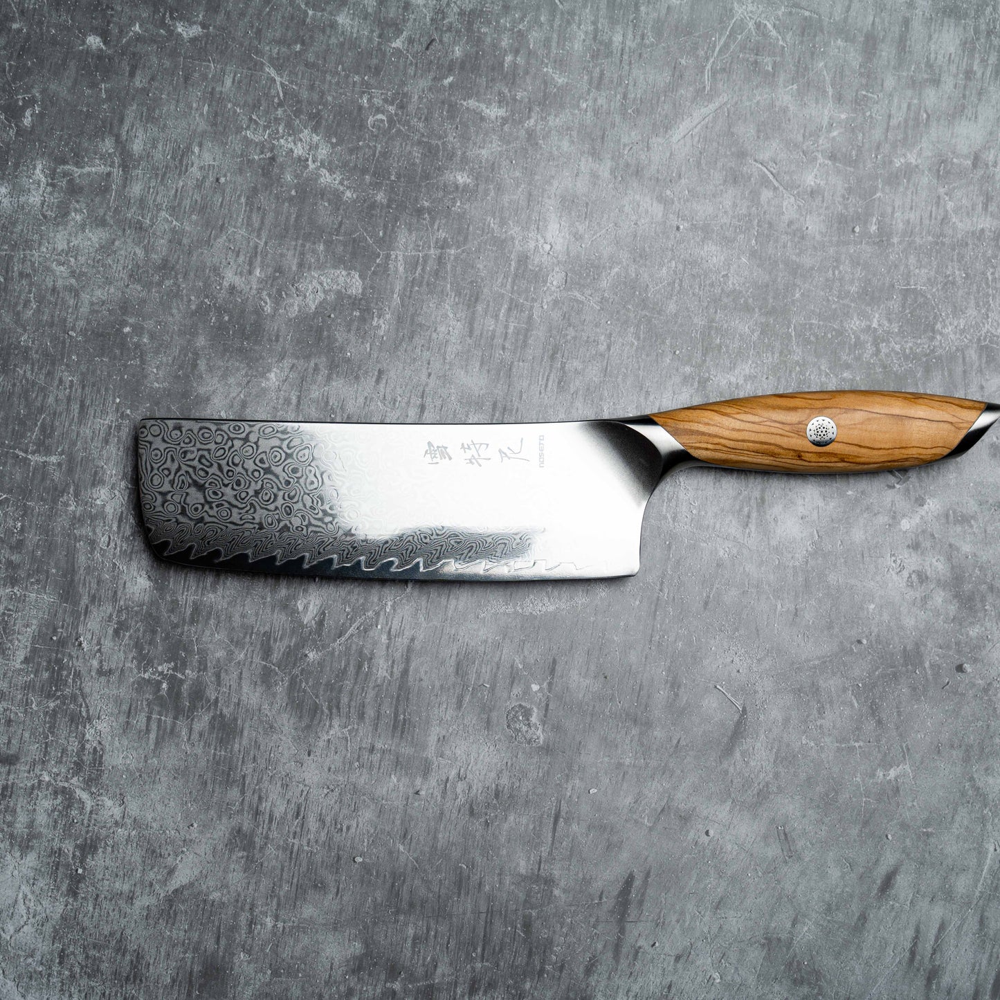 Noseto Batsu Nakiri 180mm 73层大马士革粉末钢配橄榄木柄