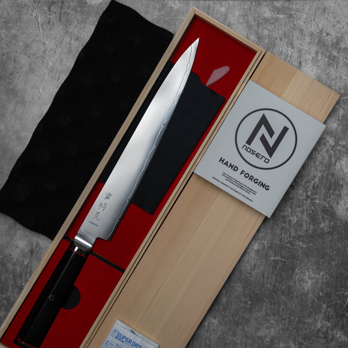 Noseto Sumi 240mm Sujihiki 3层复合钢VG-10钢芯G-10玻璃纤维手柄