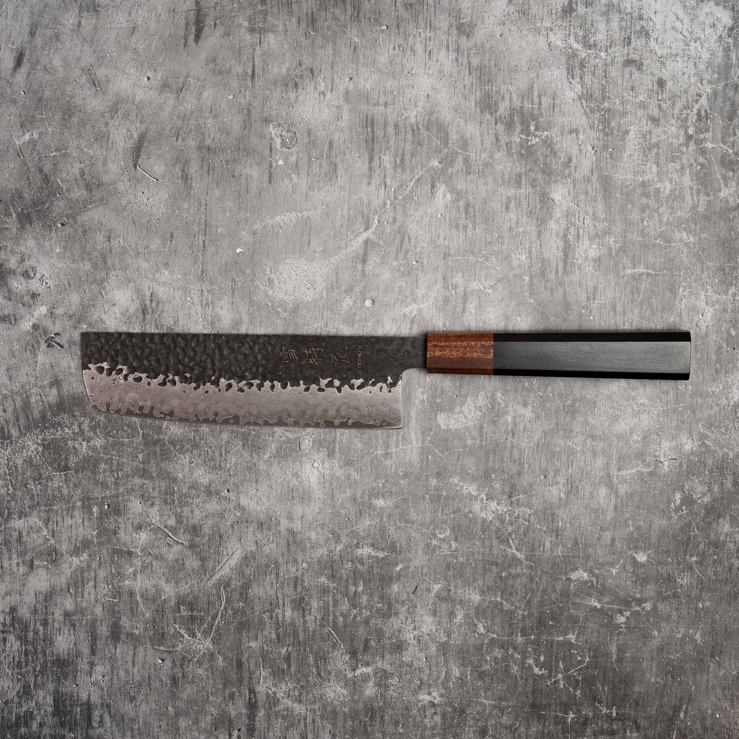 Noseto Kuki Nakiri 180mm 67 层大马士革土色饰面 黑色 Pakka 木材