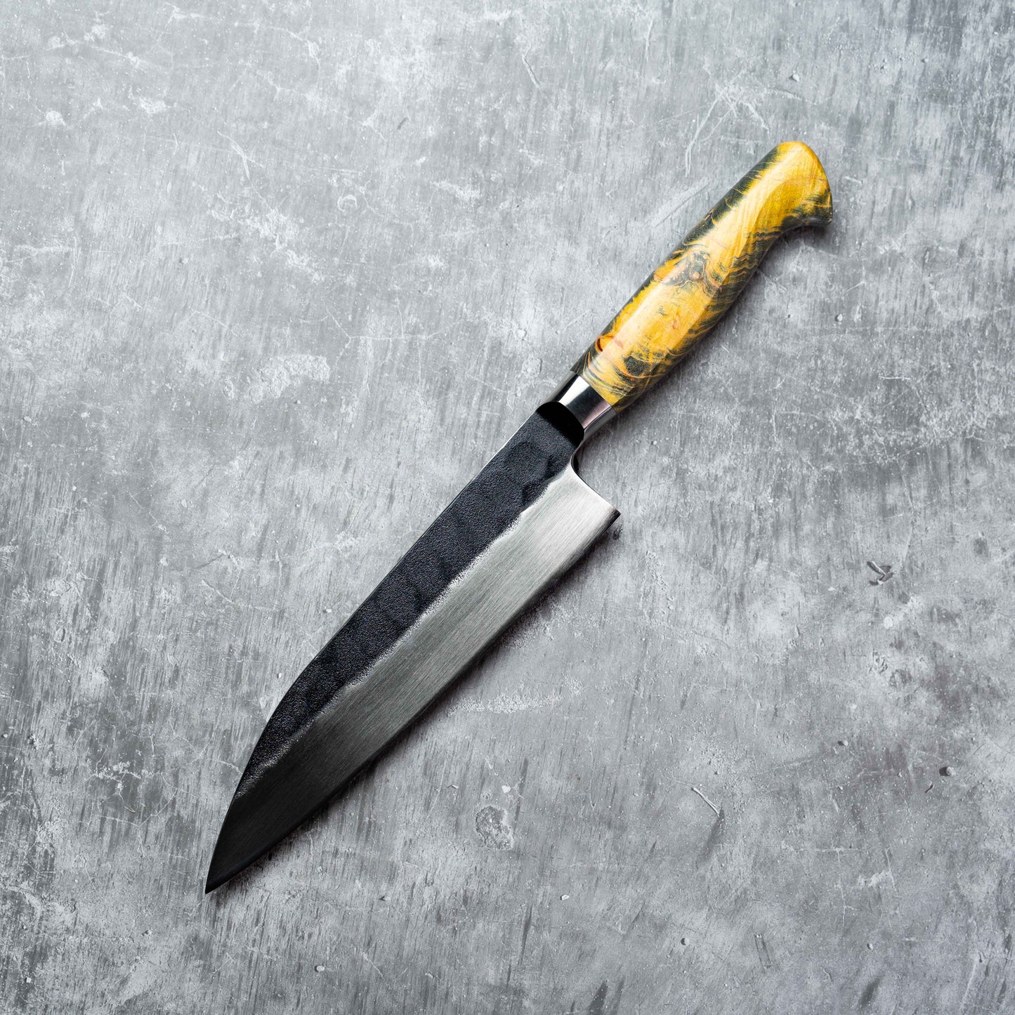 Noseto MD305 粉末钢 Gyuto 210mm 黑色锻造,带稳定木柄