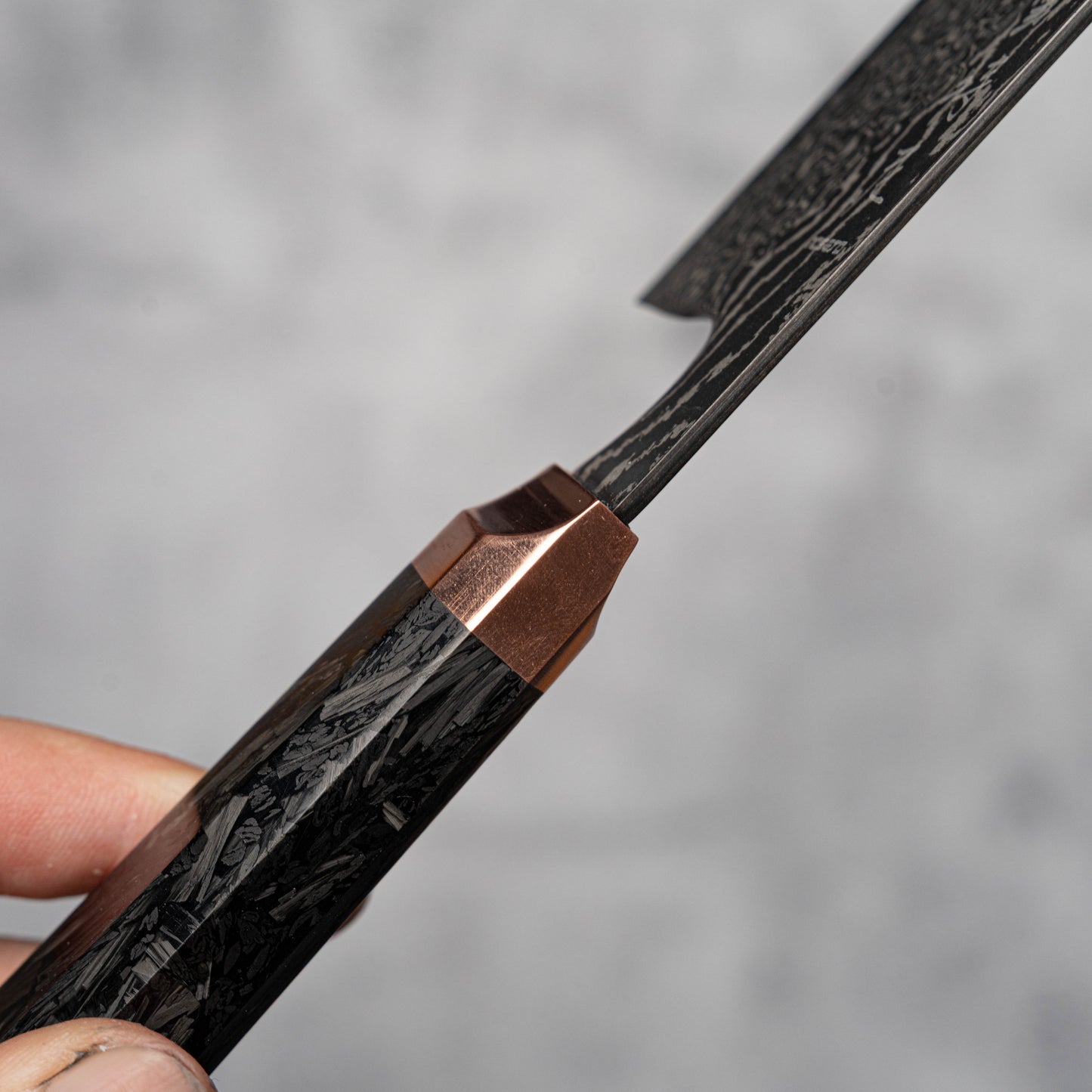 Noseto Masu 170mm Nakiri 67 层 Aus-10 大马士革钢带铜垫 + 碳纤维