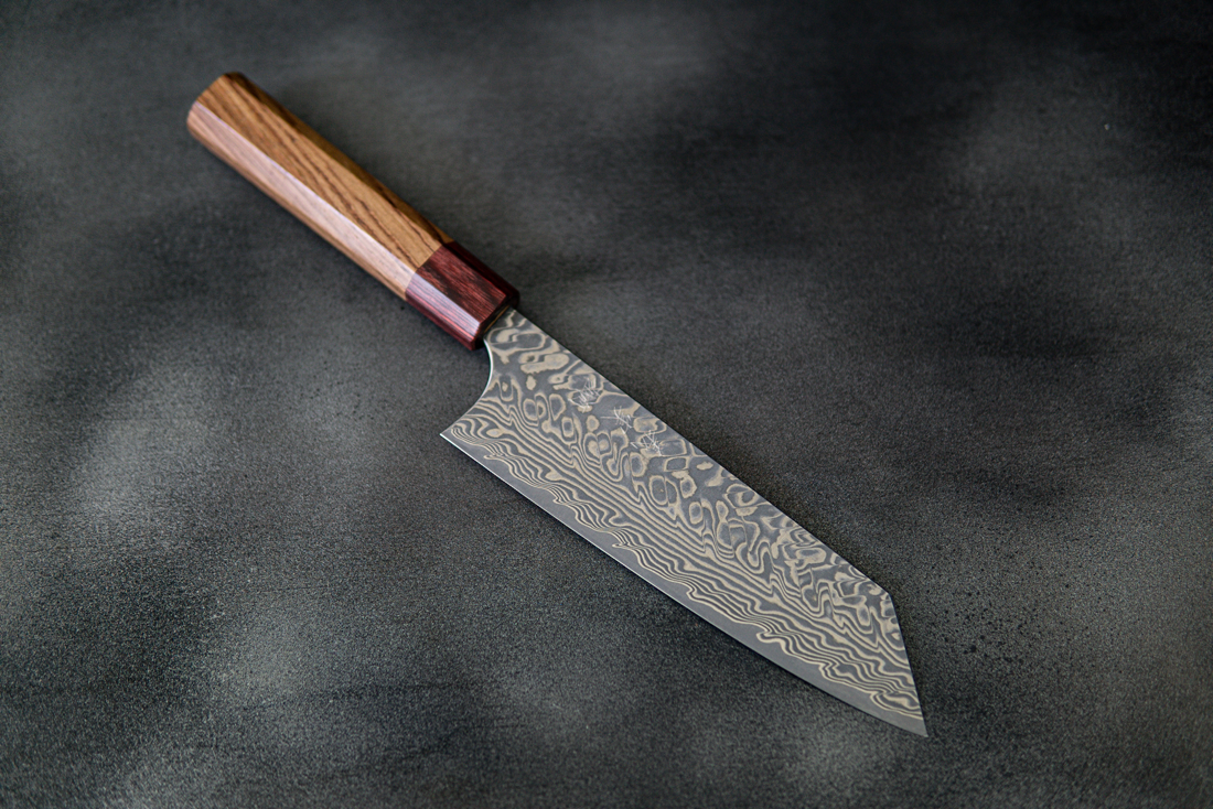 Yoshimi Kato R2/SG2 Damascus Bunka Japanese Knife 165mm Red Honduras Handle