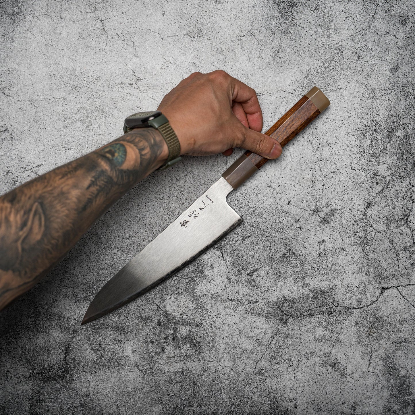 Noseto ZDP189 Gyuto 210mm with Dessert Ironwood with White Buffalo Horn