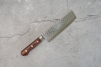 Seisuke VG10 17 层大马士革 Nakiri 日本刀 165 毫米桃花心木手柄