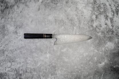 Noseto 110 层大马士革超级钢 Gyuto 黑色磨刀石和乌木八角形手柄