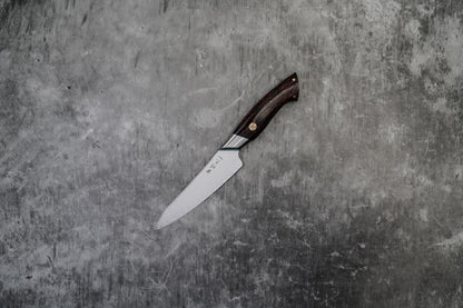 Noseto Roku Petty 135mm 刀 73 层粉末钢芯，黑色和红色 G10 手柄